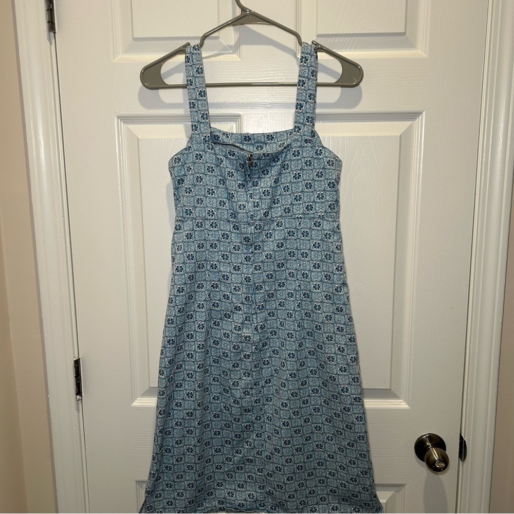 Liz Claiborne Light Blue Geometric Denim Dress - Picture 7 of 7